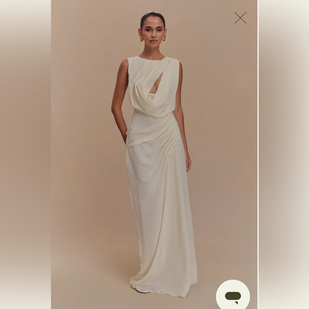 Meshki - Oria Chiffon Maxi Dress - Ivory